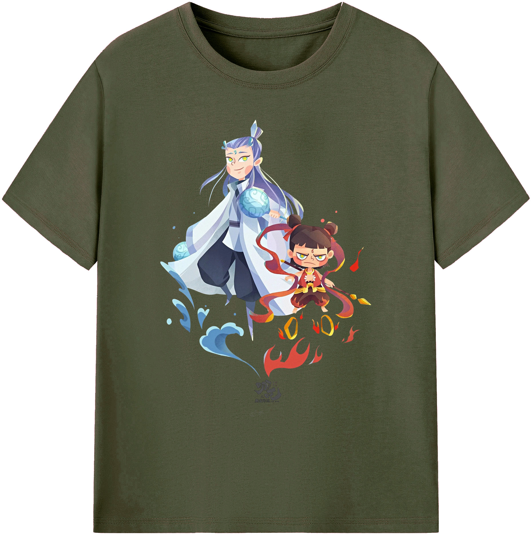 （画像用） Ne Zha 2 ナタ 魔童の大暴れ 綿100％ メンズ半袖Tシャツ｜肌触りやわらか＆通気性